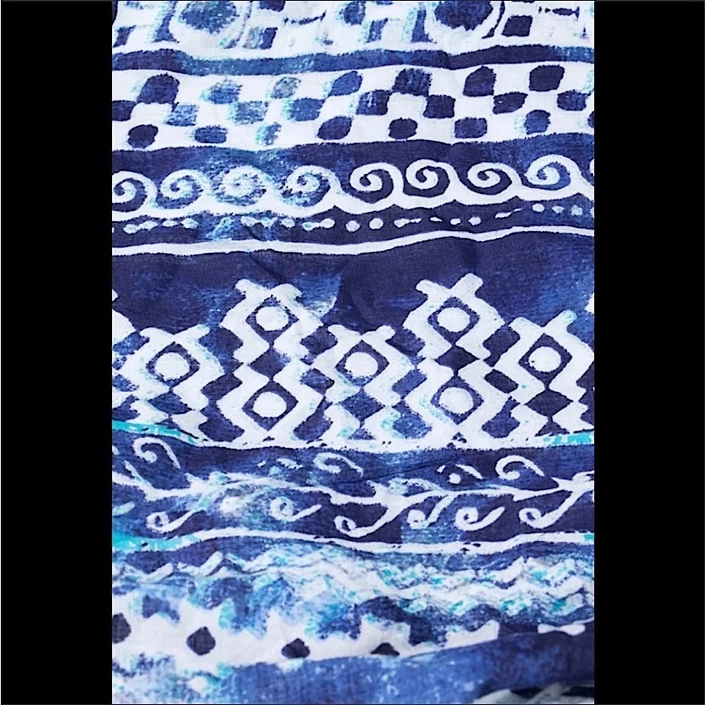 Tropical Beach Waves Full Zip Market Hobo Bag Blue New